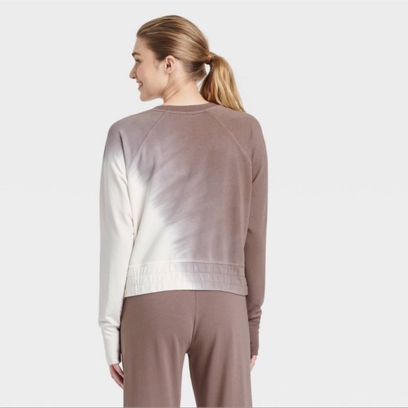 Joylab cropped ombré sweatshirt new xl brown white - Picture 2 of 7